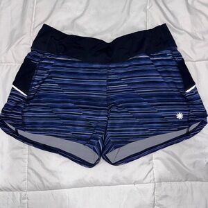 Athleta Women's Navy Striped Athletic Shorts